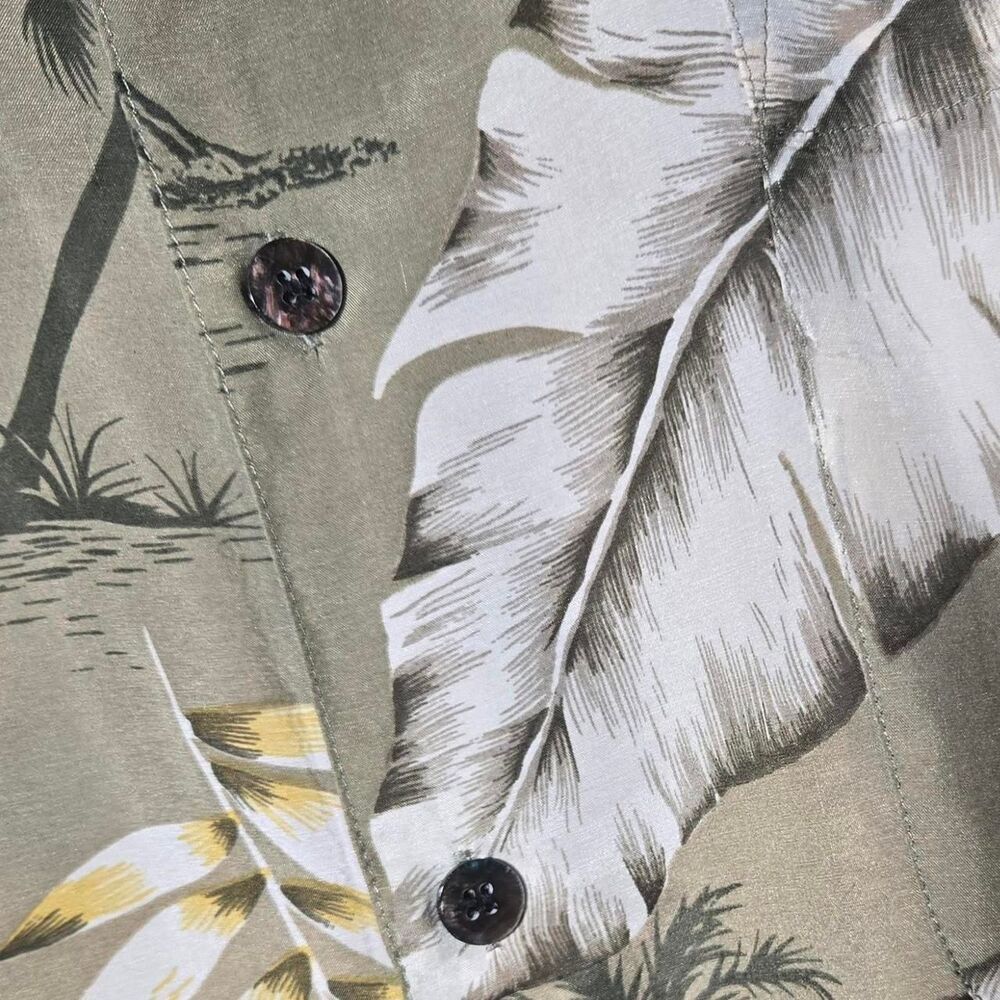 Vintage Summa Eclectic Tropical Silk Button Down Shirt Vacation Summer - Picture 3 of 5